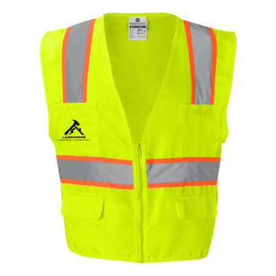 LanghorneElectrical&Contracting - Solid Front Safety Vest With Mesh Back