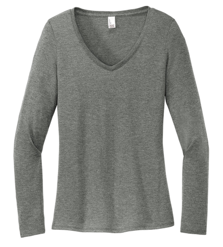 District Women’s Perfect Tri Long Sleeve V-Neck Tee DT135