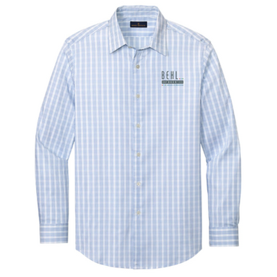 White/ Newport Blue Grid Check