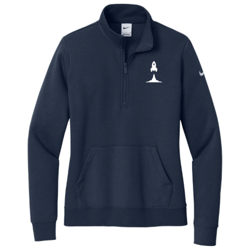 LaunchX - Nike Ladies Club Fleece Sleeve Swoosh 1/2-Zip