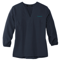 Listen Hear - MERCER+METTLE Women's Stretch Crepe 3/4-Sleeve Blouse