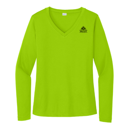 ValleyJanitorial - Sport Tek Ladies Long Sleeve V Neck Competitor Tee