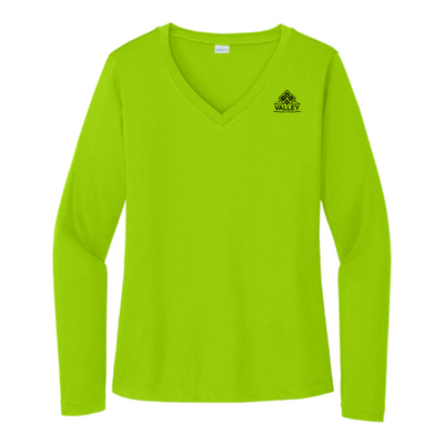 ValleyJanitorial - Sport Tek Ladies Long Sleeve V Neck Competitor Tee