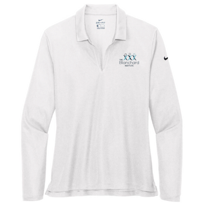 TheBlanchardInstitute - Nike Ladies Dri-FIT Micro Pique 2.0 Long Sleeve Polo v1