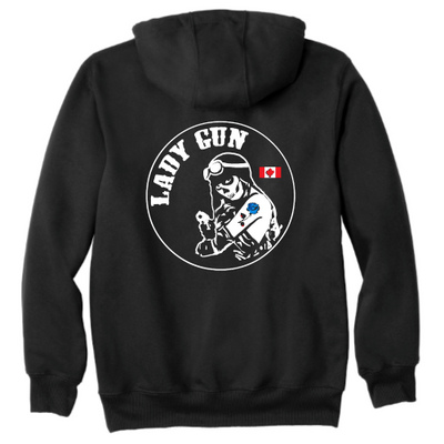 ShotGunLawEnforcementMC - Carhartt Rain Defender Paxton Heavyweight Hooded Sweatshirt v11 "Lady Gun"
