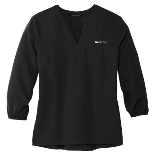 SENERGY -MERCER+METTLE Women's Stretch Crepe 3/4-Sleeve Blouse