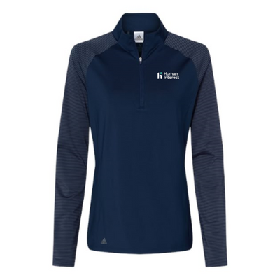 HI - Ladies Adidas Stripe Quarter-Zip Pullover