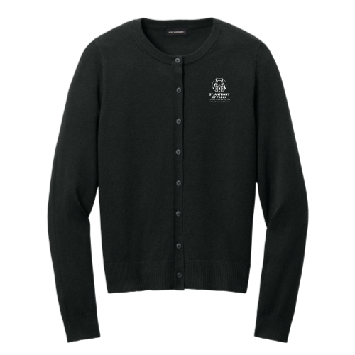 St. Anthony of Padua - Port Authority Women’s Easy Care Crewneck Cardigan Sweater Embroidery