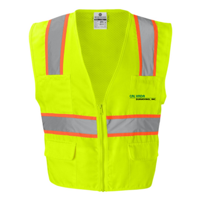 CalvadaSurveying - Solid Front Safety Vest With Mesh Back