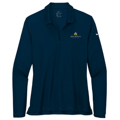 JohnsHopkins - Nike - Ladies Dri-FIT Long Sleeve Polo - Navy / Black