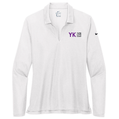 YK - Nike - Ladies Dri-FIT Long Sleeve Polo White