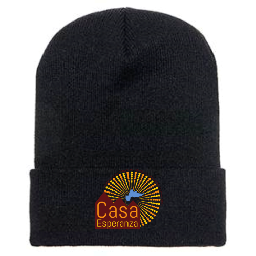 CasaEsperanza - Adult Cuffed Knit Beanie - Black