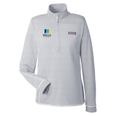 Wells Insurance - Vineyard Vines Women's Microstripe Sankaty Half-Zip Pullover