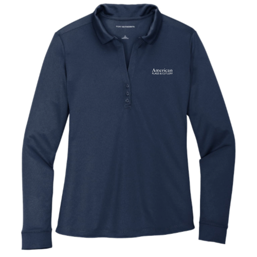 American Flags and Cutlery -  Port Authority Ladies Silk Touch Performance Long Sleeve Polo