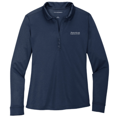 American Flags and Cutlery -  Port Authority Ladies Silk Touch Performance Long Sleeve Polo