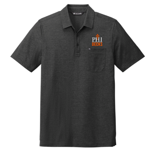 PhiDecks -TravisMathew Oceanside Heather Pocket Polo - Black