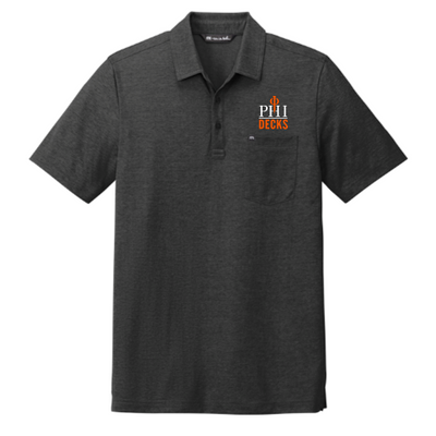 PhiDecks -TravisMathew Oceanside Heather Pocket Polo - Black
