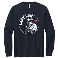 ShotGunLawEnforcementMC - Volunteer Knitwear Chore Long Sleeve Tee USA-Made v11 "Lady Gun"