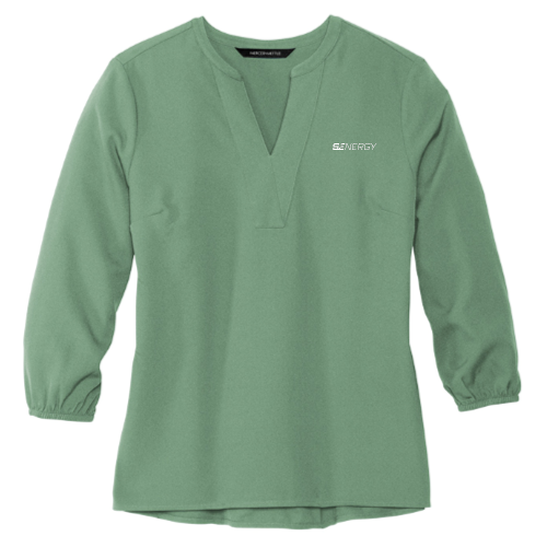 SENERGY -MERCER+METTLE Women's Stretch Crepe 3/4-Sleeve Blouse