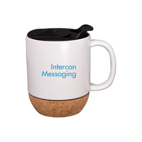 InterconMessaging - 14oz Ceramic Mug with Cork Base