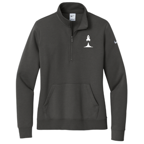 LaunchX - Nike Ladies Club Fleece Sleeve Swoosh 1/2-Zip