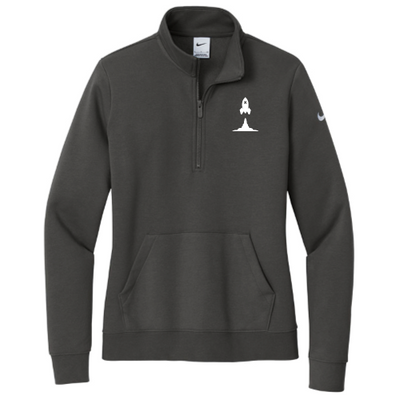 LaunchX - Nike Ladies Club Fleece Sleeve Swoosh 1/2-Zip
