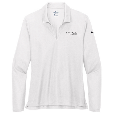 PrivateLabelIntl - Nike - Ladies Dri-FIT Long Sleeve Polo - White
