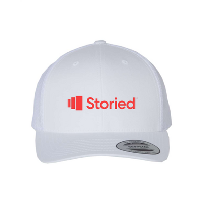 Storied2 - Embroidery Adult Retro Trucker Cap - White