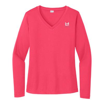 Ledesma & Meyer Construction - Sport Tech Ladies Long Sleeve V-neck Competitor Tee