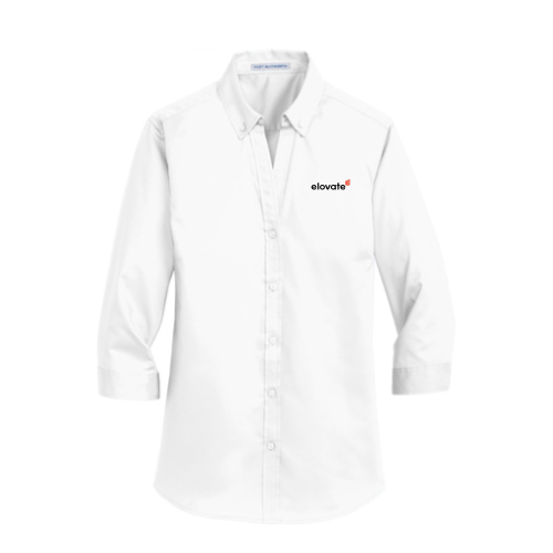Elovate - Port Authority Ladies 3/4-Sleeve SuperPro Twill Shirt v1
