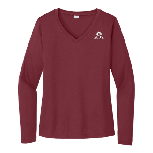 ValleyJanitorial - Sport Tek Ladies Long Sleeve V Neck Competitor Tee