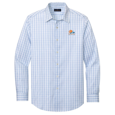 White/ Newport Blue Grid Check