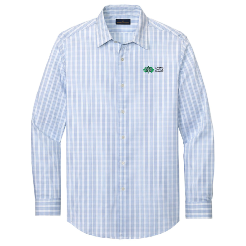 White/ Newport Blue Grid Check