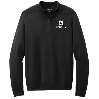 4MATIV - MercerMettle - Men's Quarter-Zip Sweater - Black