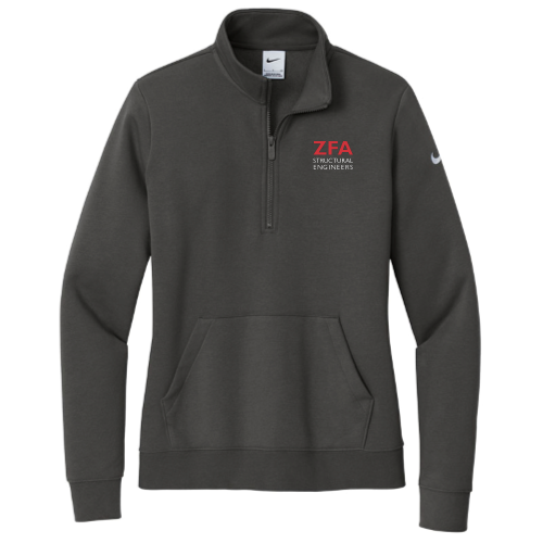 ZFA - Nike Ladies Club Fleece Sleeve Swoosh 1/2-Zip - v1