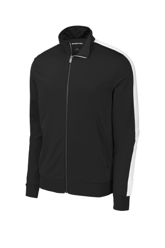 EMB Sport-Tek Tricot Sleeve Stripe Track Jacket