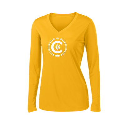 Cutler Sport Tek Ladies Long Sleeve V Neck Competitor Tee