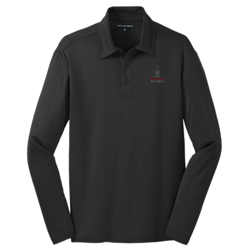 PinkertonIT - Port Authority Silk Touch Performance Long Sleeve Polo - v1