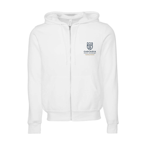 CascadiaTechAcademy - White BellaCanvas - Sponge Fleece Zip Hoodie