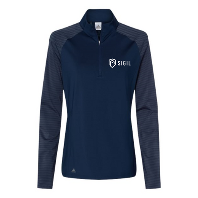 Sigil - Adidas Women's Stripe Block Quarter-Zip Pullover