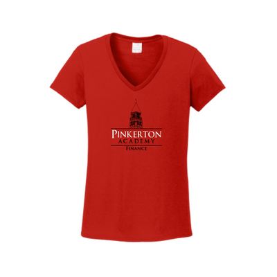 Pinkerton Finance - Gildan Ladies Heavy Cotton 100% Cotton V-Neck T-Shirt - v1