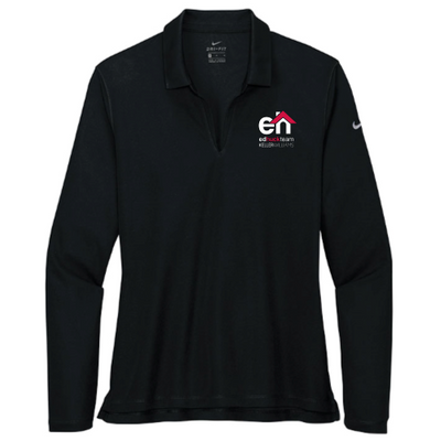 EdHuckTeam - Black Nike - Ladies Dri-FIT Long Sleeve Polo