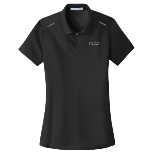 FinancialConcepts - Port Authority Ladies Pinpoint Mesh Zip Polo