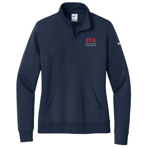 ZFA - Nike Ladies Club Fleece Sleeve Swoosh 1/2-Zip - v1
