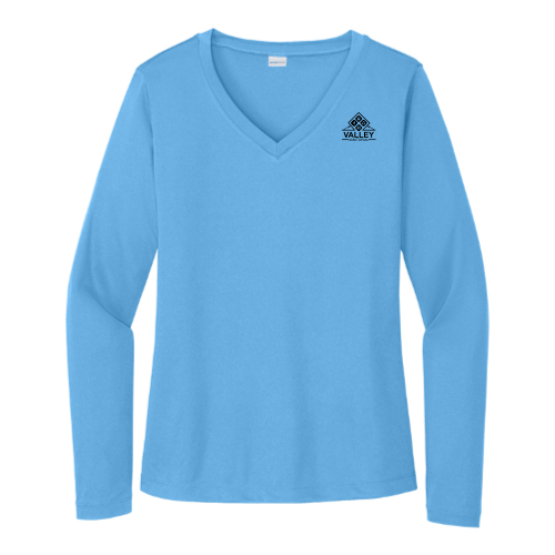 ValleyJanitorial - Sport Tek Ladies Long Sleeve V Neck Competitor Tee