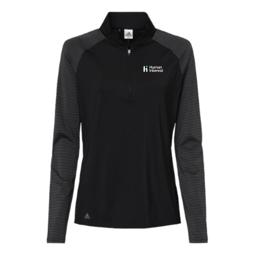 HI - Ladies Adidas Stripe Quarter-Zip Pullover