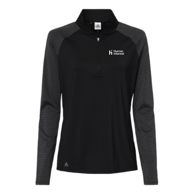 HI - Ladies Adidas Stripe Quarter-Zip Pullover