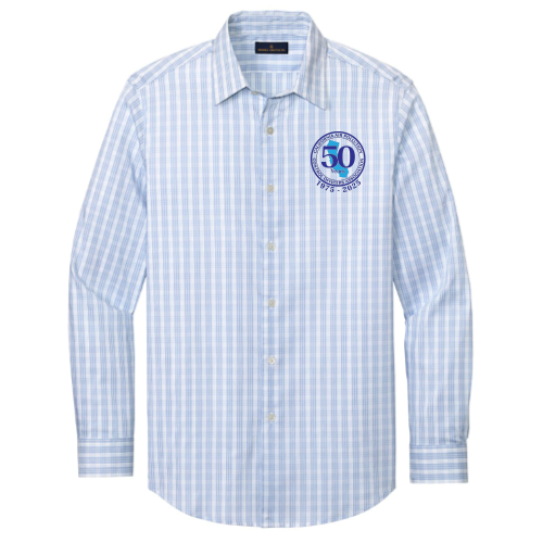 White/ Newport Blue Grid Check