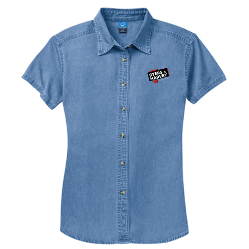 ByersandHarvey - Port & Company Ladies Short Sleeve Value Denim Shirt