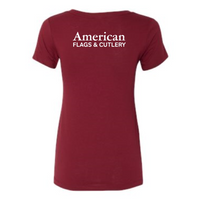 American Flags and Cutlery - Next Level Women's Ideal V-Neck T-Shirt